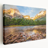 Large canvas print of Venezuelan scenery in vivid green and blue tones, suited for kitchen wall art.