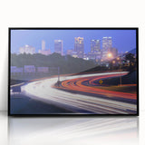 Large abstract wall art depicting a vibrant Alabama landscape in mid-century modernist style on framed acrylic.