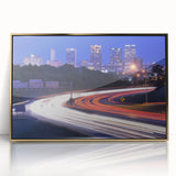 Large art print of Alabama scenery in gold tones on acrylic, framed, in mid-century modernist style.