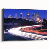 Black and white framed canvas of an Alabama landscape, featuring vintage poster art style, ideal for bedroom decor.