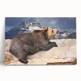 Landscape print of Denali, Alaska in black and white on stretched canvas, ideal for kitchen wall art or bedroom.