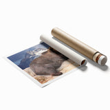 Extra large rolled print of Denali, Alaska, featuring muted earth tones, ideal for classy bathroom wall art.
