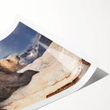 Extra large wall art featuring line art flowers in muted earth tones on a rolled print, ideal for large living room decor.