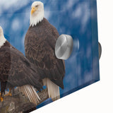 Large abstract depiction of Alaskan scenery on acrylic glass, featuring muted earth tones.