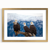 Extra large abstract art print of Alaskan scenery in muted earth tones, framed in gold, ideal for living room decor.