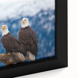 Extra large framed canvas featuring a textured depiction of an Alaskan landscape in black with colorful accents.