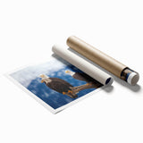 Extra large rolled print of an Alaskan landscape with vibrant greenery and mountains.