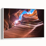 Vintage poster art of Antelope Canyon on extra large framed canvas.