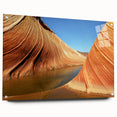 Acrylic print of Arizona's Coyote Buttes landscape, in natural earth tones, ideal for bedroom or dining room decor.