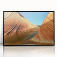Framed acrylic print of Arizona's Coyote Buttes in earth tones, ideal for modern art wall decor.