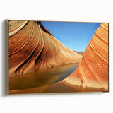 Framed canvas depicting the Coyote Buttes in Arizona, featuring a landscape scene with earthy tones.