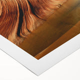 Art deco poster of Arizona's Coyote Buttes in warm earth tones on rolled canvas, suitable for dining room decor.