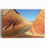Black and white photograph of Arizona's Coyote Buttes on stretched canvas, suitable for kitchen wall art.