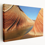 Large stretched canvas depicting the Coyote Buttes in Arizona with vivid orange and red rock formations.