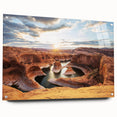 Acrylic print of Glen Canyon in Arizona, featuring earth tones and a large abstract design.