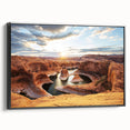 Black and white framed canvas of Glen Canyon landscape, ideal for bedroom wall art.