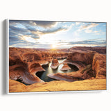 Vintage poster art of Glen Canyon, Arizona, featuring colorful art on a large framed canvas, ideal for living room decor.