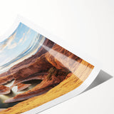 Extra large rolled print of Glen Canyon, featuring subtle earth tones and minimalist line art flowers.