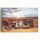 Black and white photo of Glen Canyon on stretched canvas, suitable for kitchen wall art.