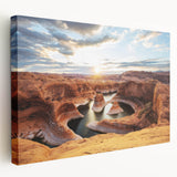 Large art print of Glen Canyon, Arizona, on stretched canvas, displaying earth tones, ideal for kitchen wall art.