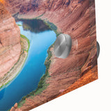 Acrylic print of the Grand Canyon in muted earth tones, ideal for dining room art in a mid-century modernist style.