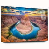 Acrylic print of the Grand Canyon in natural earth tones, suitable for bedroom or dining room decor.