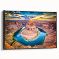 Black and white framed canvas of the Grand Canyon landscape, ideal for bedroom wall art.