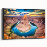 Black and white framed canvas of the Grand Canyon landscape, ideal for bedroom wall art.