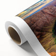 Art Deco style poster of the Grand Canyon in pastel colors on rolled canvas.