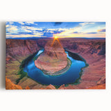 Black and white stretched canvas of Horseshoe Bend, Arizona, ideal for kitchen wall art.