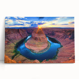 Black and white image of Horseshoe Bend in Arizona on stretched canvas, suitable as kitchen wall art or bedroom decor.