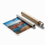Extra large rolled print of Lake Powell, Arizona, featuring serene blue and sandy hues.
