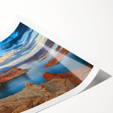 Extra large wall art featuring a panoramic view of Lake Powell with vivid blue and turquoise waters.