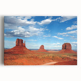 Monument Valley in black and white on stretched canvas, ideal for kitchen wall art.