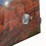 Acrylic print of Sedona, Arizona with large abstract red and orange tones.