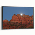 Black and white framed canvas of Sedona landscape, ideal for bedroom wall decor.