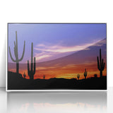 Acrylic print of Sonoran Desert with soft pastel colors in art deco style, ideal for modern nursery wall art.