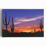 Black and white photograph of the Sonoran desert, printed on stretched canvas, ideal for kitchen art.