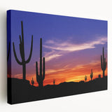 Large canvas print of the Sonoran desert in Arizona, showing cacti and mountains in earthy tones, ideal for kitchen wall art.