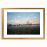 Extra large abstract art print featuring textured scenery of Arkansas, in a gold frame with mat, ideal for living room decor.