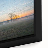 Extra large framed canvas featuring a textured, colorful Arkansas scenery in black with vibrant accents.