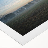 Art deco poster of Arkansas scenery on rolled canvas, featuring muted earth tones, ideal for dining room wall art.