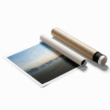 Extra large rolled print of Arkansas scenery with floral motifs in soft pastels.