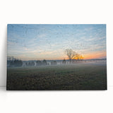 Black and white stretched canvas of Arkansas scenery, ideal for kitchen wall art or bedroom ambiance.