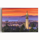 Black and white stretched canvas featuring a panoramic view of Berkeley, ideal for kitchen wall art.