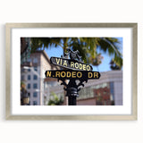 Textured abstract art print of Beverly Hills scenery in muted earth tones, framed in silver, ideal for bedroom decor.