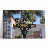 Black and white stretched canvas of Beverly Hills scenery, ideal for kitchen wall art or bedroom ambiance.