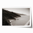 Rolled print of Big Sur coastline with muted blue and green tones, ideal for art wall dining room.