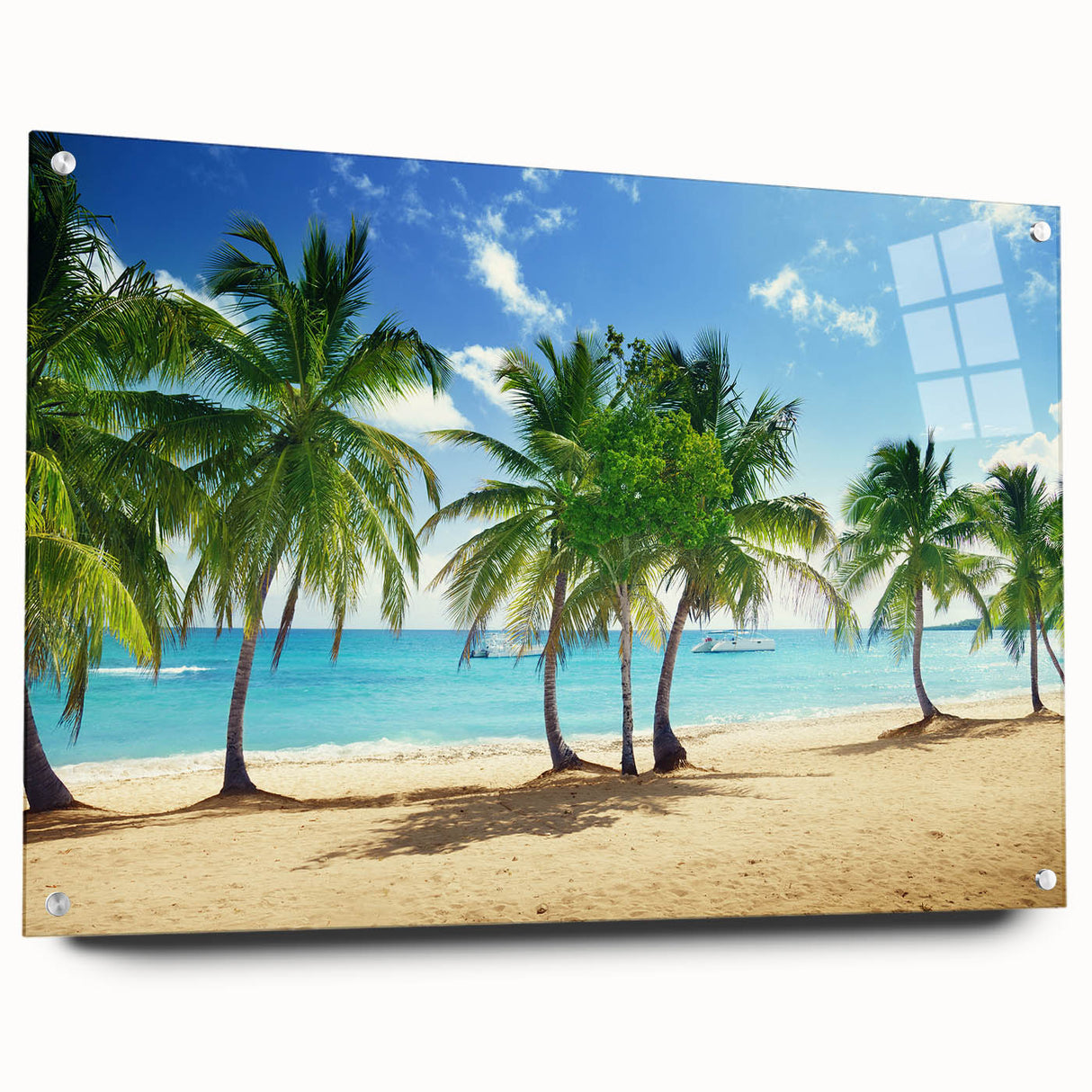Acrylic print of a Catalina, California landscape in soft pastel shades, suitable for bedroom or dining room decor.