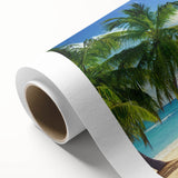 Art deco poster of Catalina, California on rolled canvas, featuring pastel shades, ideal for nursery wall art.